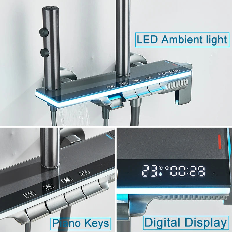Luxury Smart Led Bathroom Shower Faucet Functions Smart