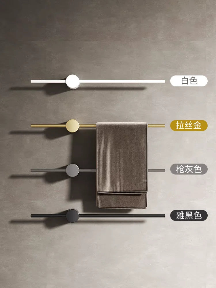 Bathroom Towel Rack Brass Wall-Mounted Toilet Space White
