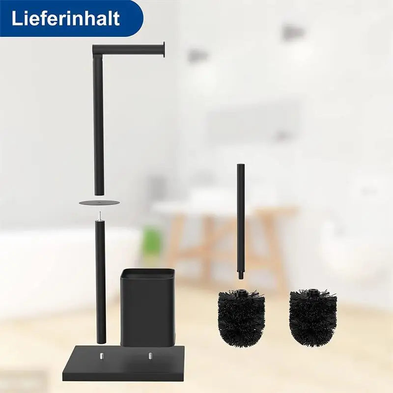 Floor-To-Ceiling Toilet Brush Holder Stainless Steel Toilet