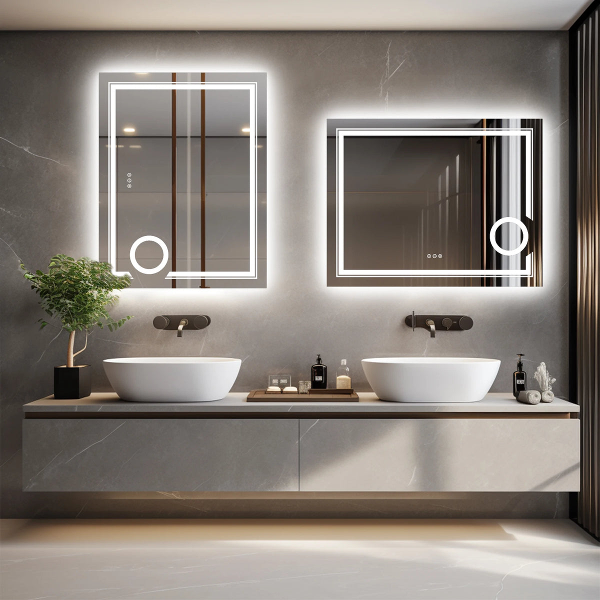 Wisfor Led Lighted Smart Bathroom Mirror 3x Lighted