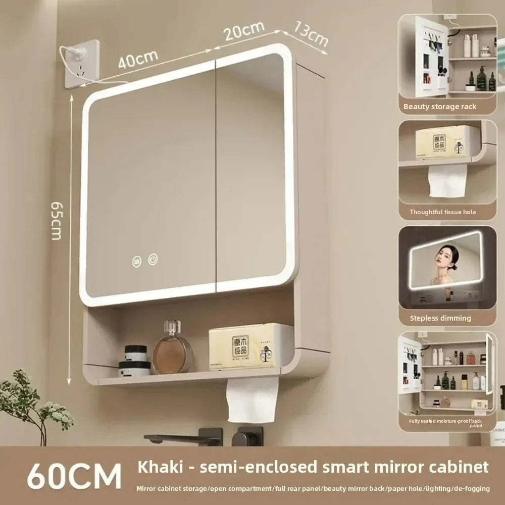 Led Bathroom Mirror Cabinet Anti Fog Wall Mounted