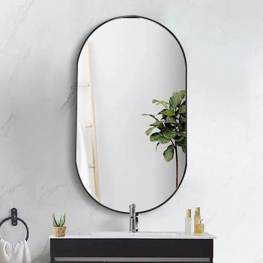 Mirror Bathroom Mirror Oval Wall Hanging Makeup Toilet