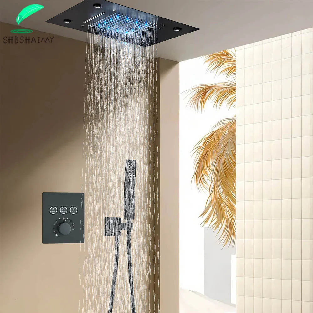 Luxury Thermostatic Shower Faucet Led Shower Sets Ceiling