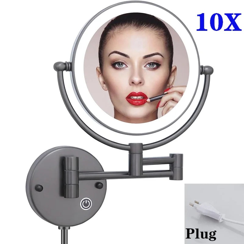 10x Magnifying Led Makeup Mirror Touch On Dual