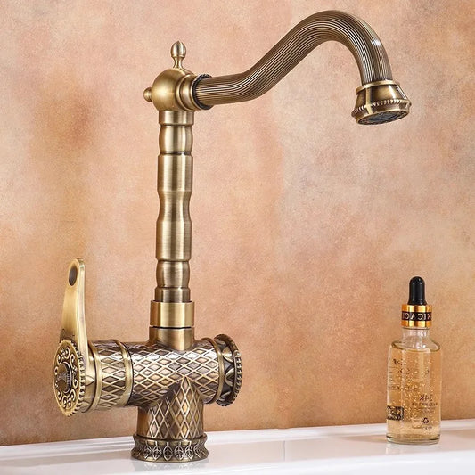 Basin Faucets Antique Bronze Bathroom Faucet & Cold