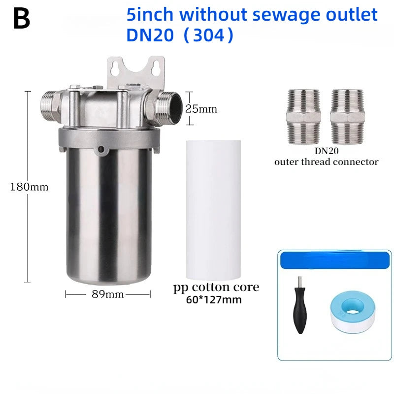 1pc 304/316 Stainless Steel Prefiler Water Filter Industrial