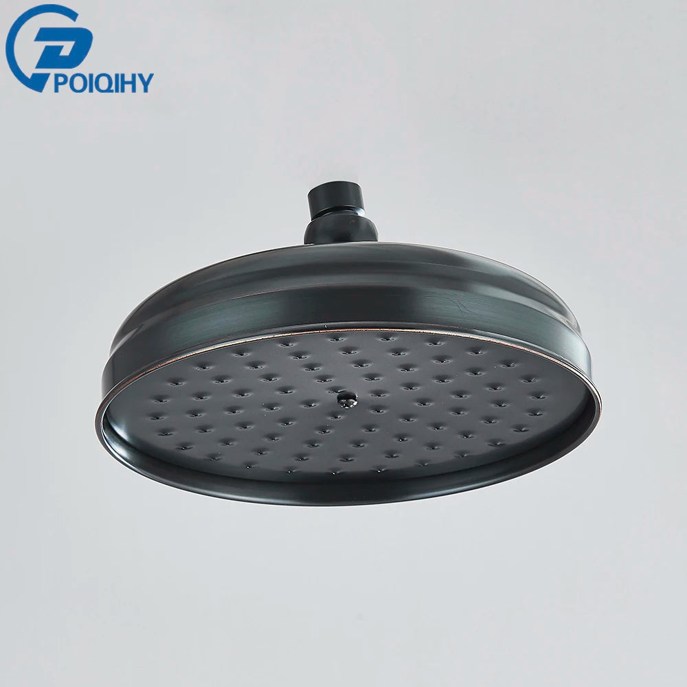 Poiqihy Brass Golden Rainfall Shower Head Shower Faucet