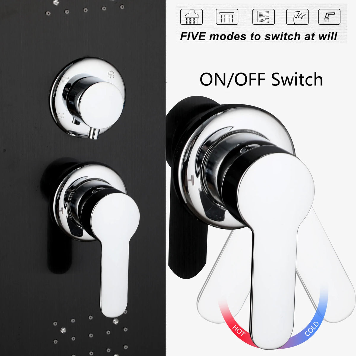 Kemaidi Shower Panel Bathroom Shower Tower W/ Led