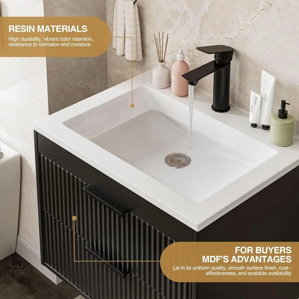 24 Floating Bathroom Vanity Sink Modern Wall Mounted