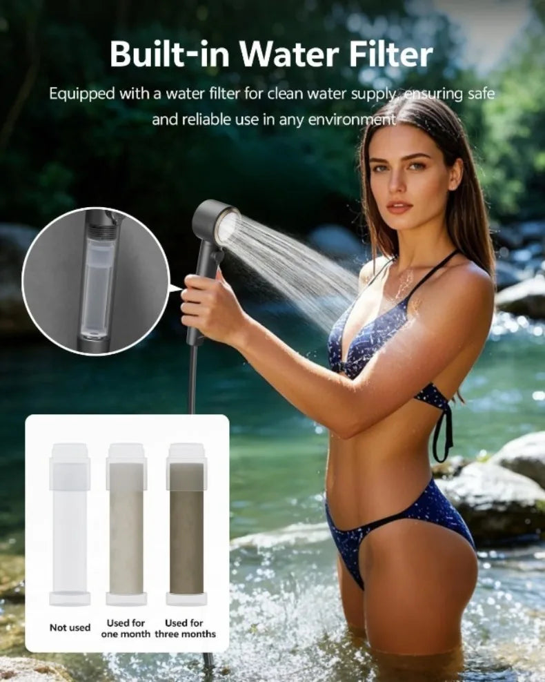 Outdoor Camping Shower 20l Collapsible Bucket Spray Modes