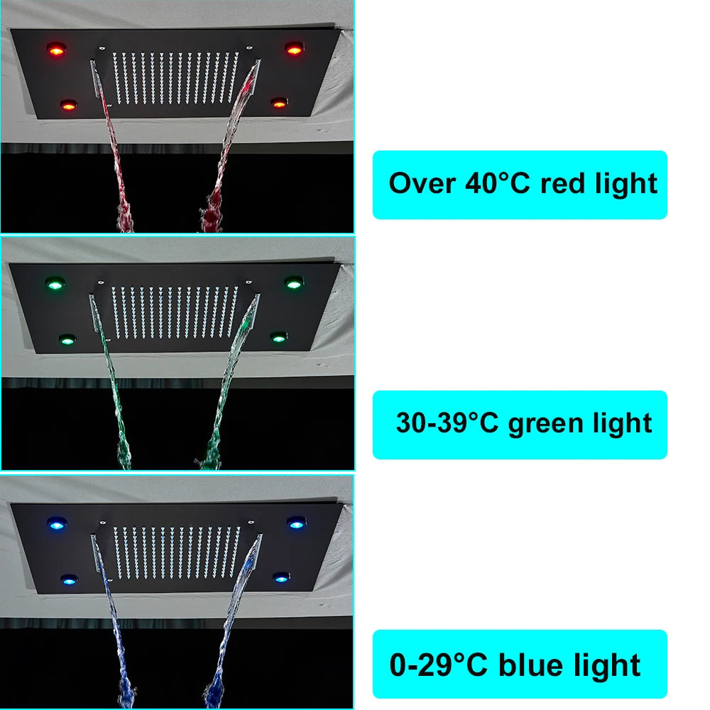 Luxury Thermostatic Shower Faucet Led Shower Sets Ceiling