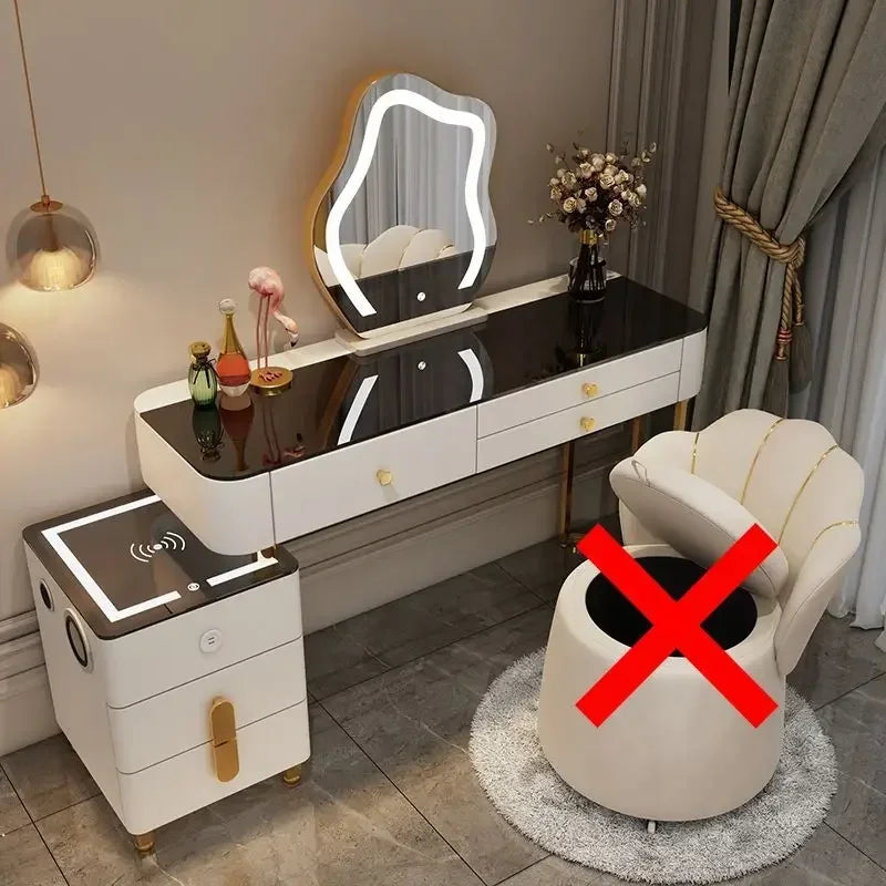 Nordic Glass Luxury Dressing Table Smart Wireless Charging