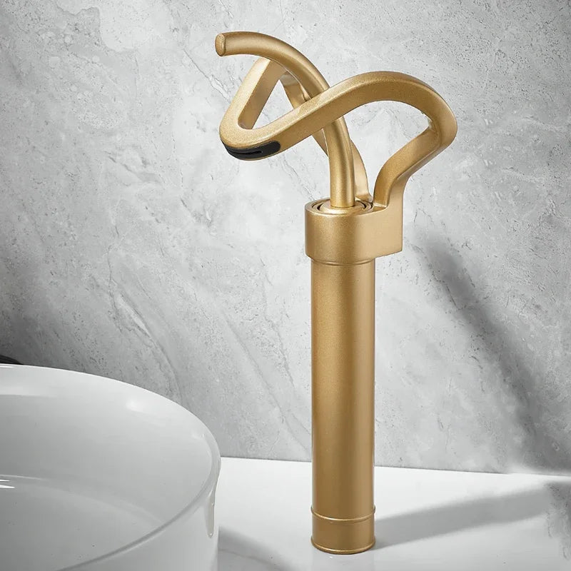 Faucet Bathroom Hollow Out Design Waterfall Basin Mixer
