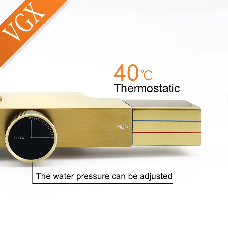 Vgx Thermostatic Shower System Gold Shower Luxury Bathroom