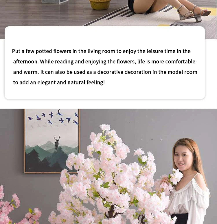 Decoration Artificial Cherry Tree Bonsai Wedding Indoor Living