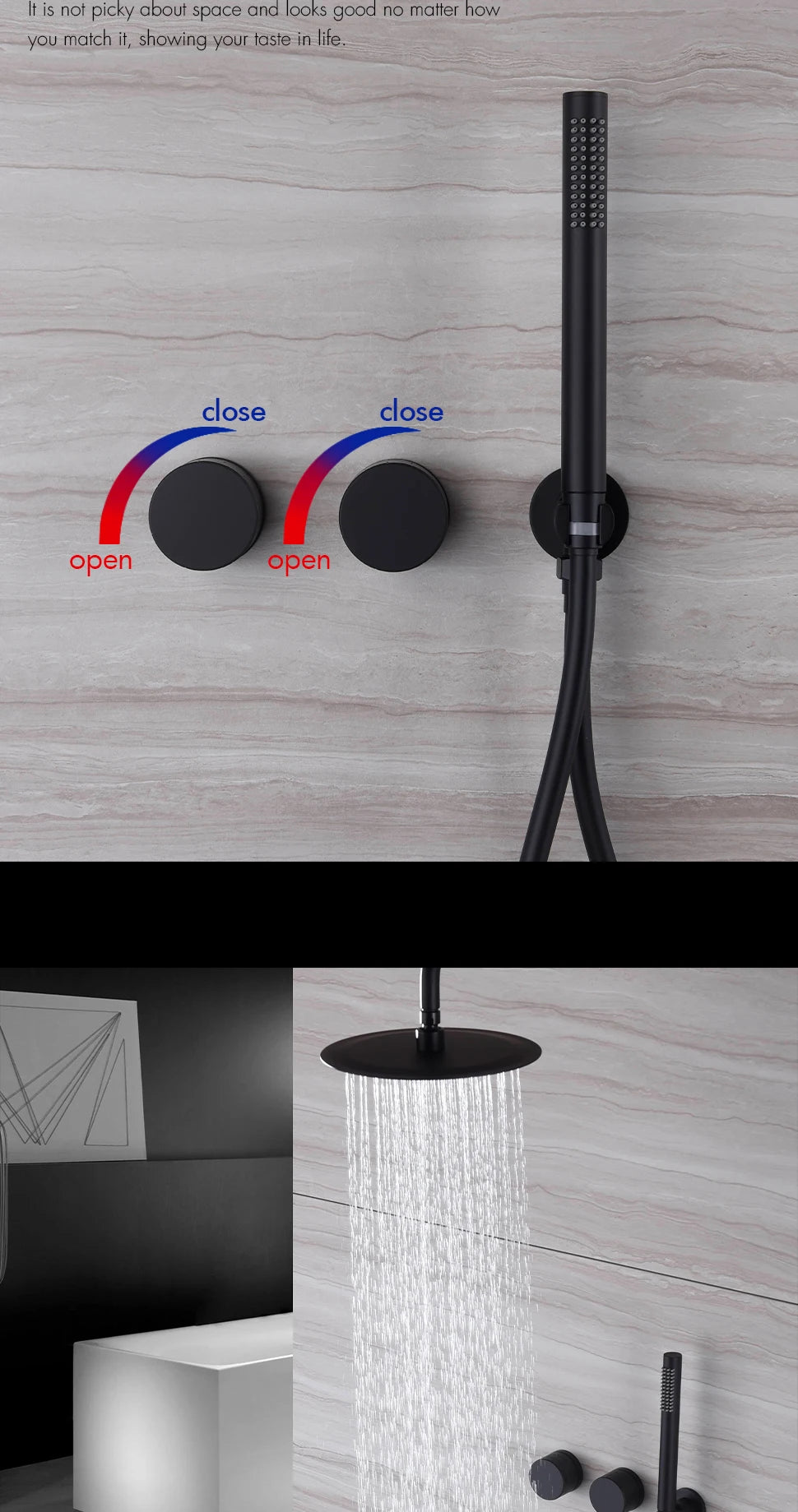 Ceiling Arm Shower Faucet Ways Bathroom Tap Embedded
