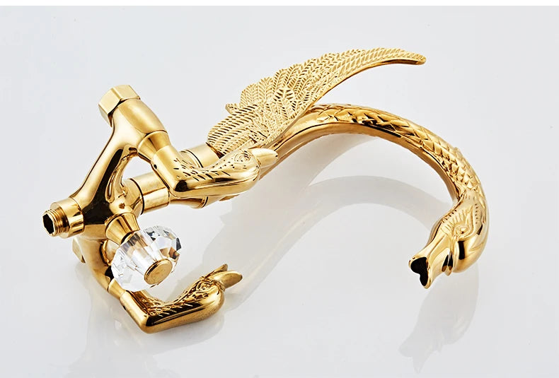 Ellen Bathtub Faucet Gold Swan Hand Shower Wall