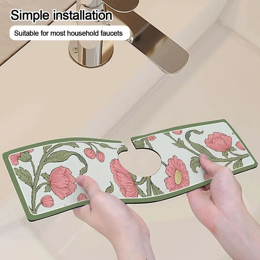 Fashion Sink Faucet Mat Bathroom Countertop Protector Pad