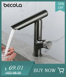 Becola Brushed Gold Basin Faucet Black Bathroom Mixer