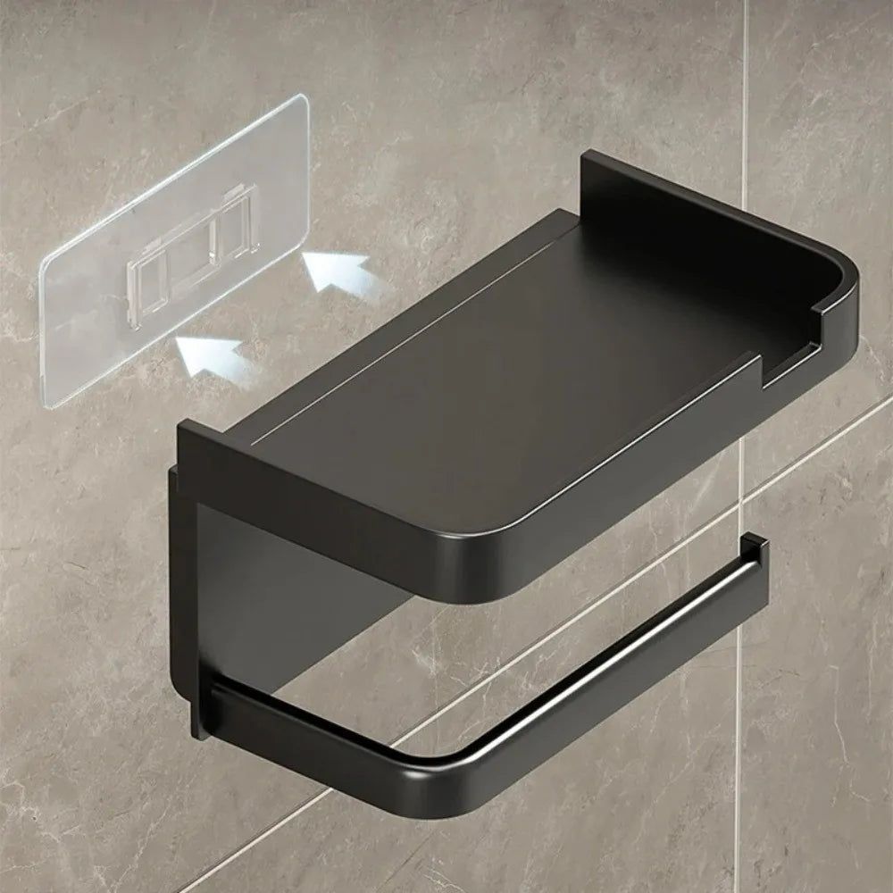 Plastic Toilet Paper Holder Wall Mounted No Drilling