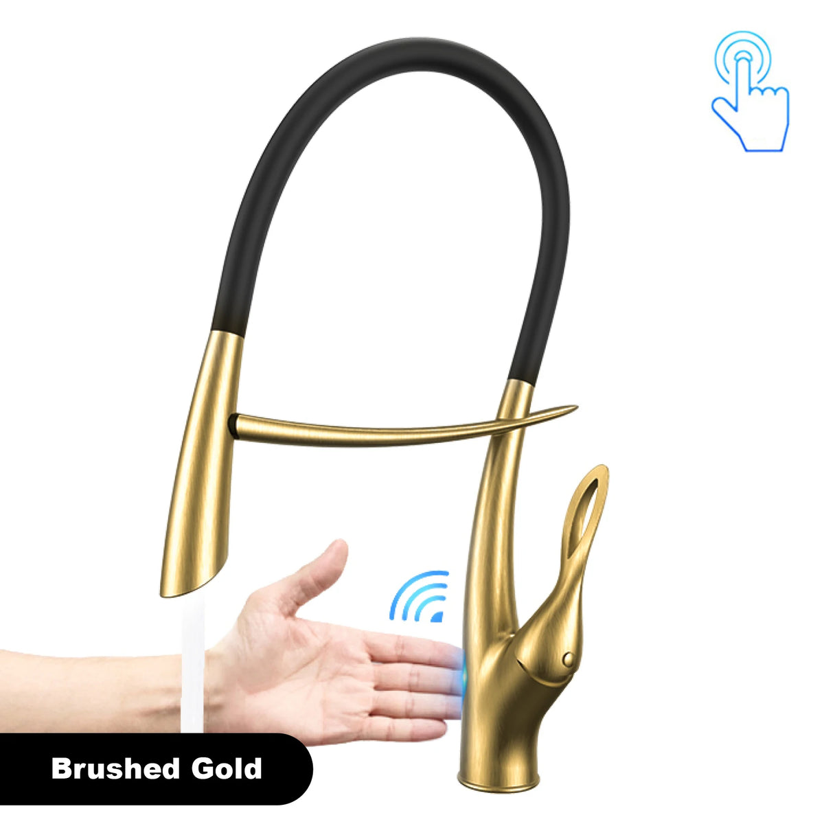 Gestan Brass Brushed Gold Faucet Touch Switch Design