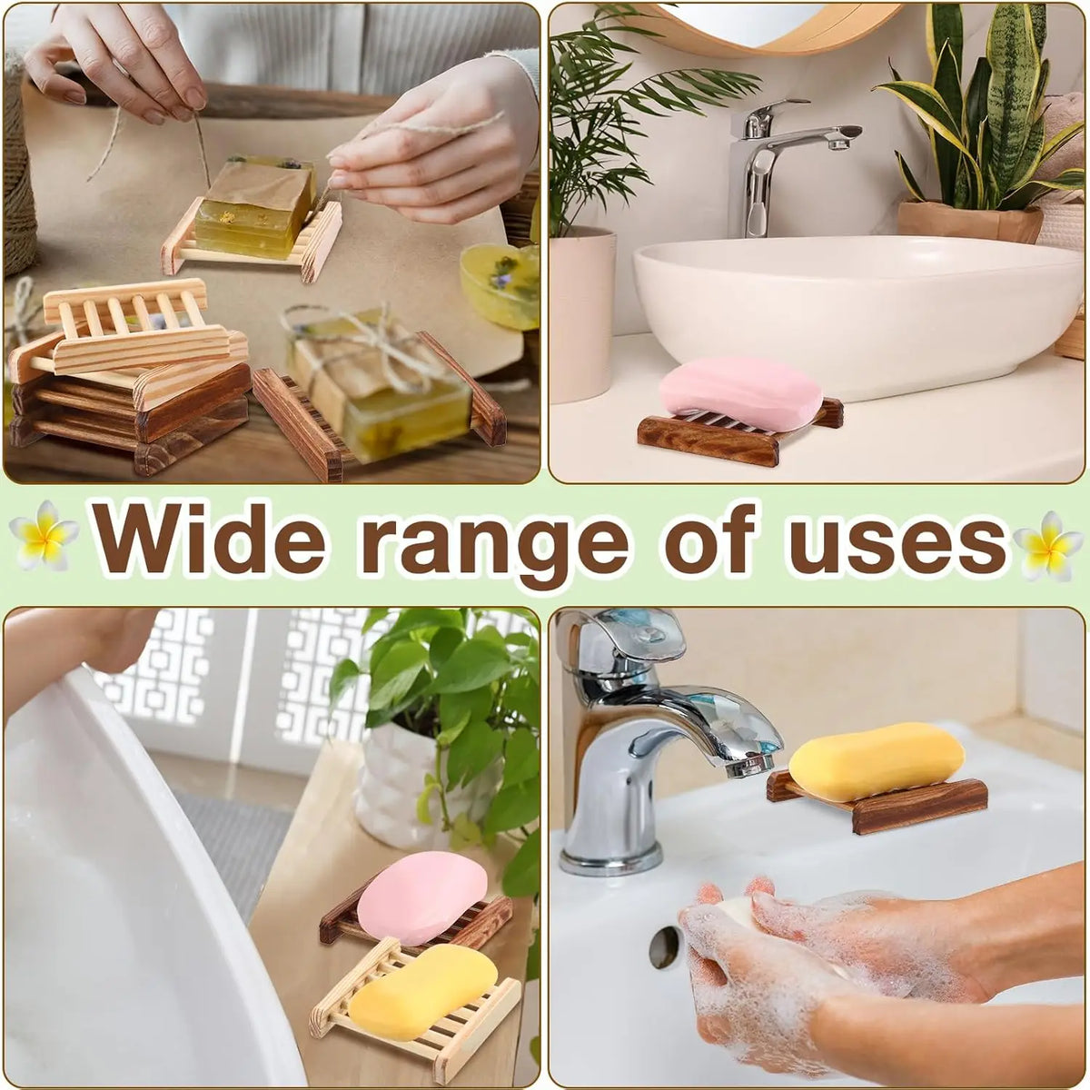 30-150pcs Soap Saver Wood Soap Dish Bulk Hotel