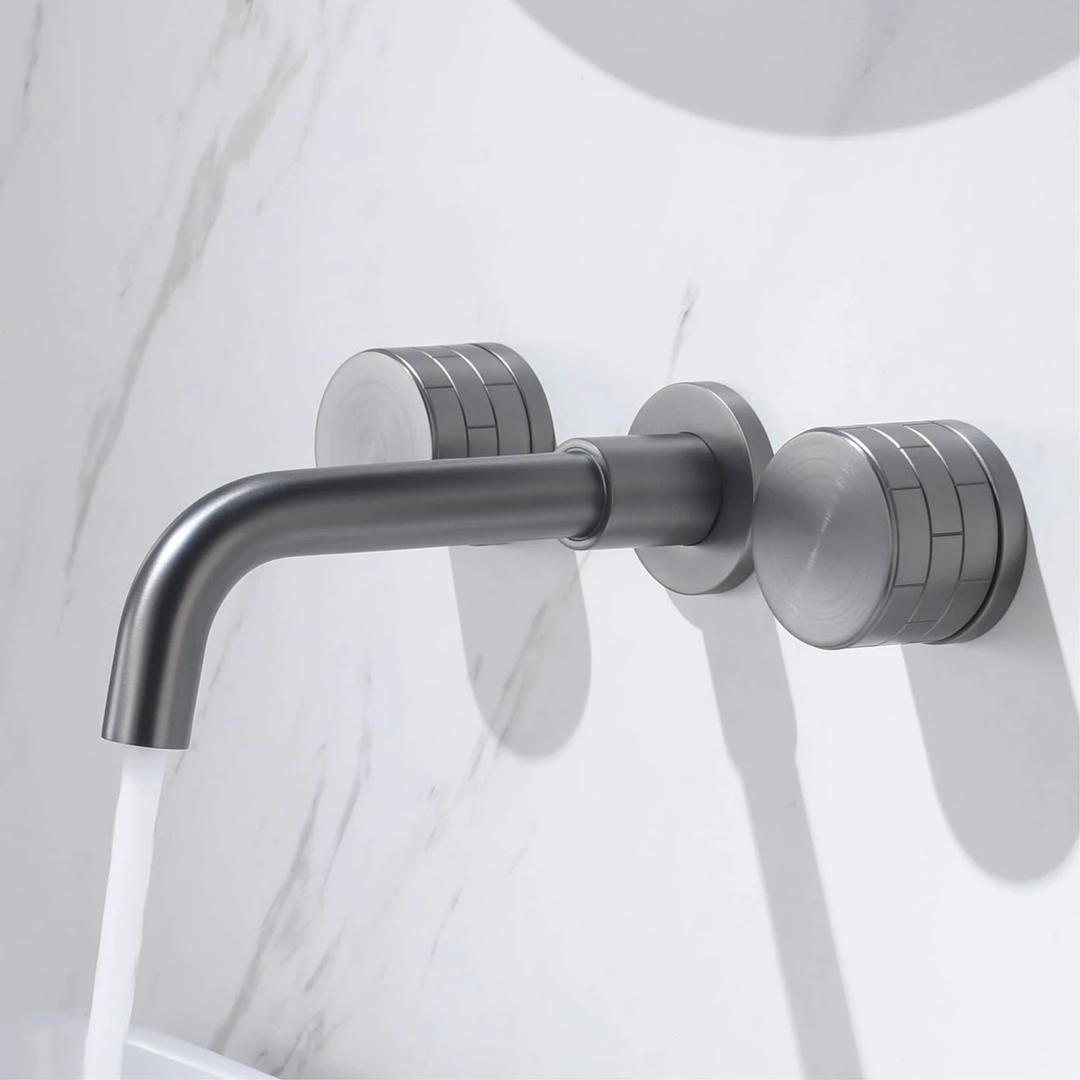 Luxury Black Bathroom Concealed Faucet Wall-Mounted Design Double