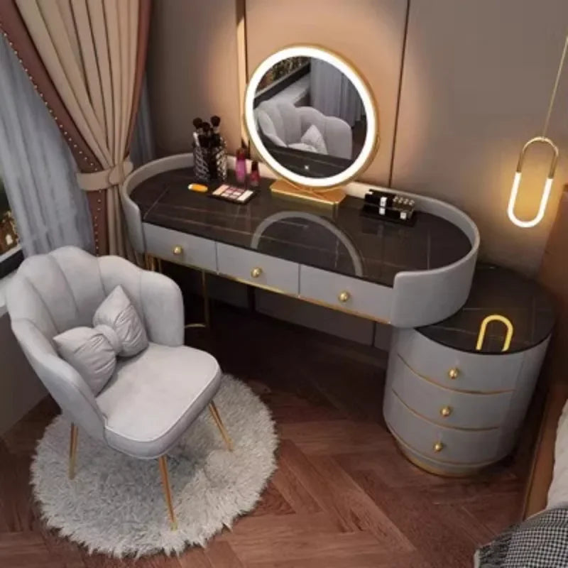 Pink White Vanity Table Women Luxury Nail European