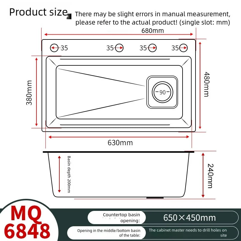 316l Stainless Steel Sink Food Grade Large Slot