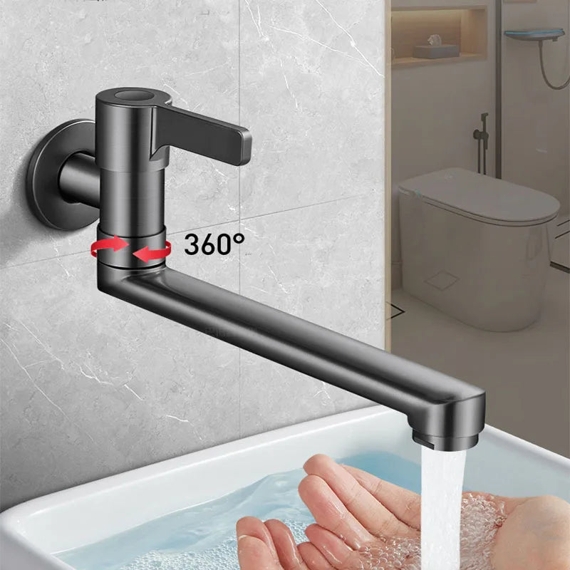 Wall-Mounted Faucet Mop Pool Tap Hole Faucet Brass