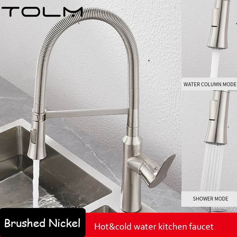 Tolm Brushed Nickel Modern Polished Chrome Brass Sink