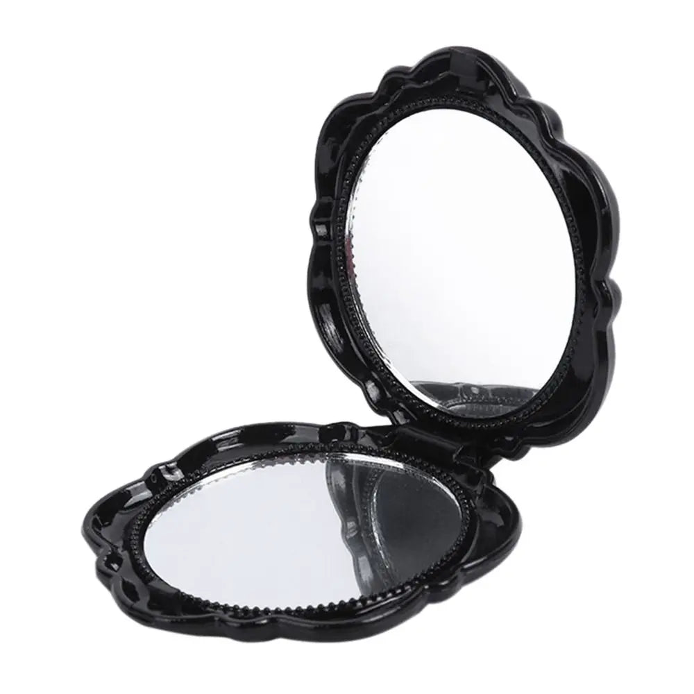 Double-Sided Rose Flower Makeup Mirror Handheld Convenient Mini