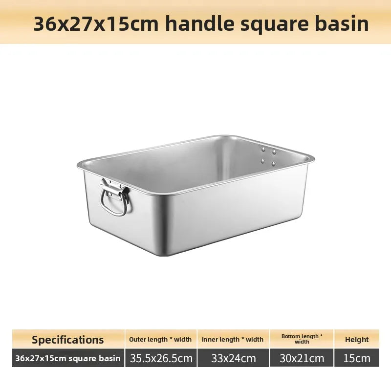 Stainless Steel 304 Deepened Square Basin Rectangular Box