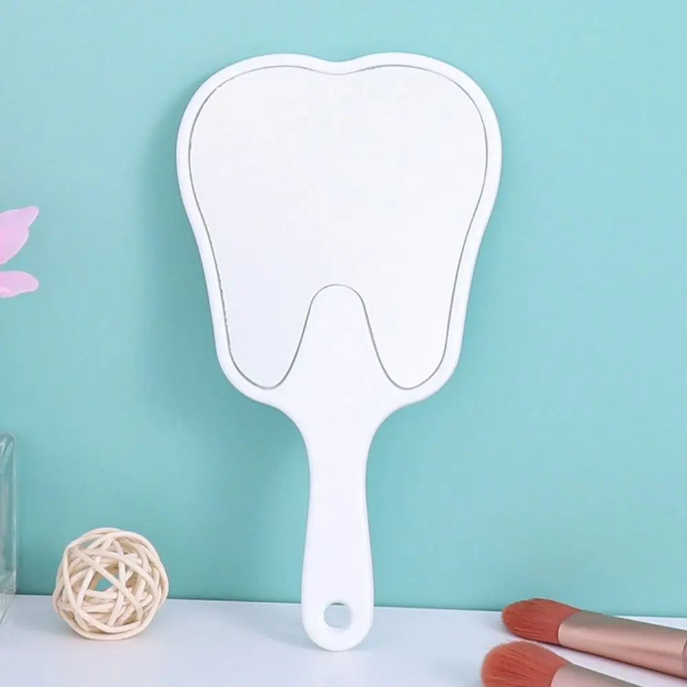 1pc Tooth Shaped Handheld Mirror Cute Makeup Mirror