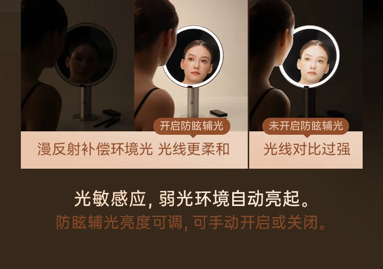 Muid Metal Mirror Desktop Led Smart Vanity Mirror