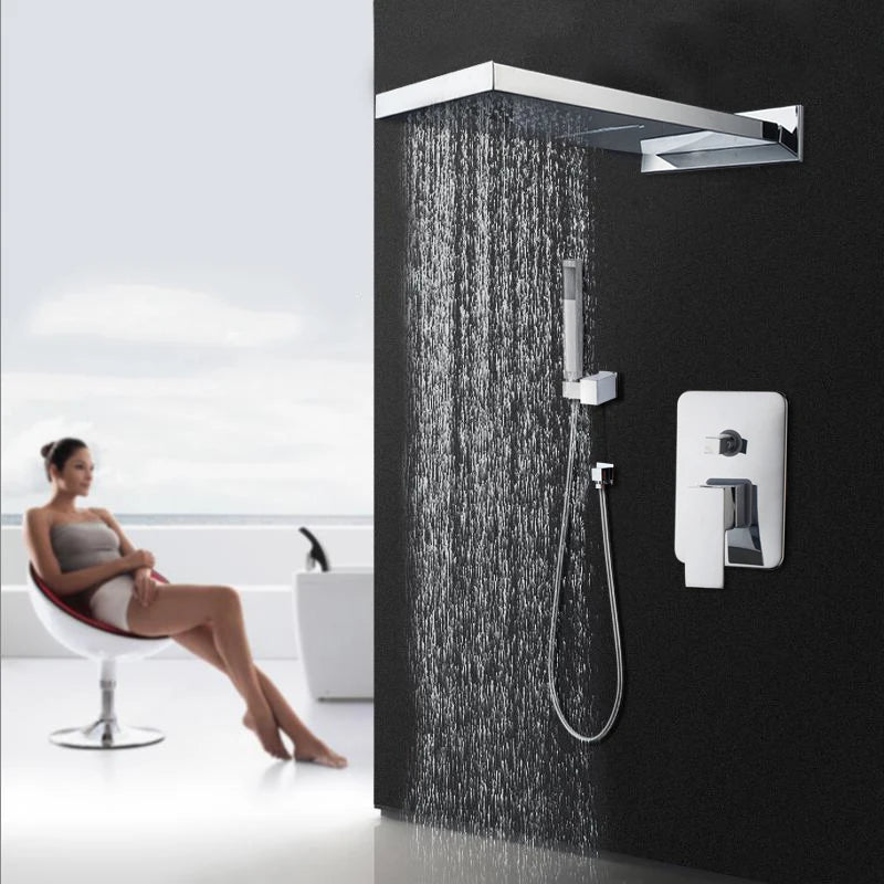 Kemaidi Matte Black Shower Faucet Rectangular Dual-Function
