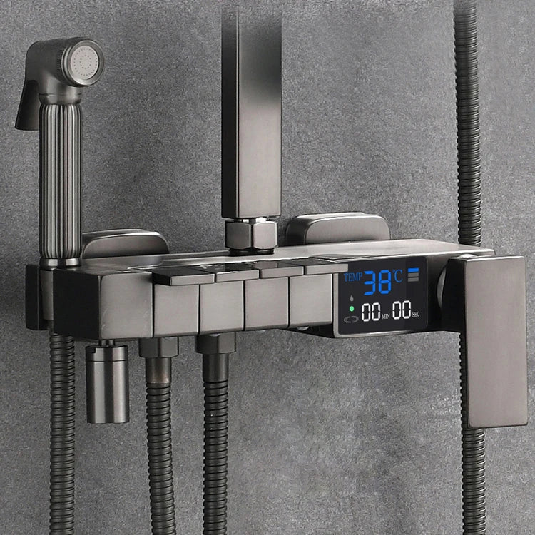 Piano Digital Display Thermostatic Bathroom Shower Cold Brass