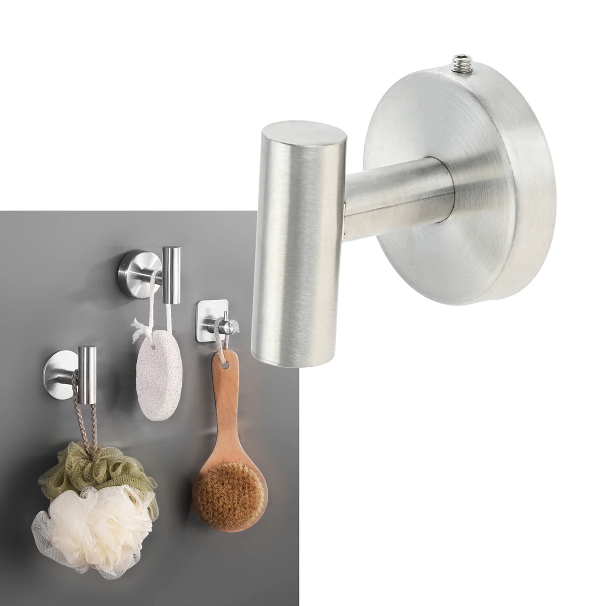 2pcs Bathroom Towel Hook Screw In Coat Robe