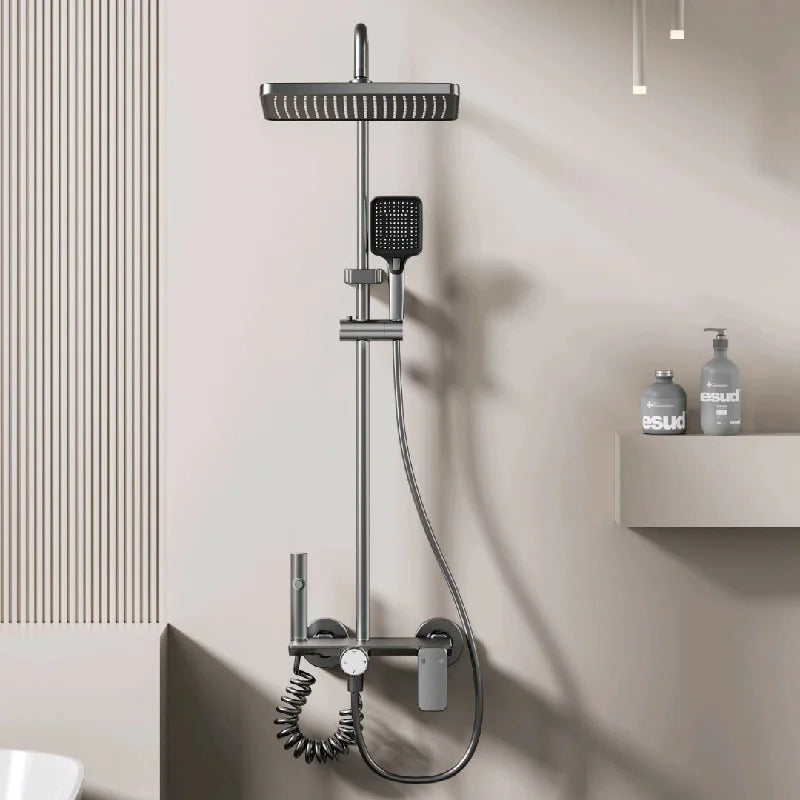 Bathroom Shower System Cold Water Rotary Knob Pressurize