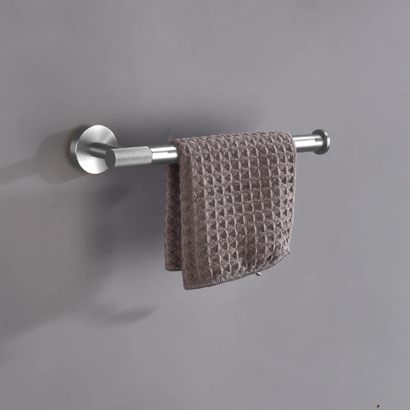 Brushed Nickel Bathroom Wall Mount Bath Shelf Robe
