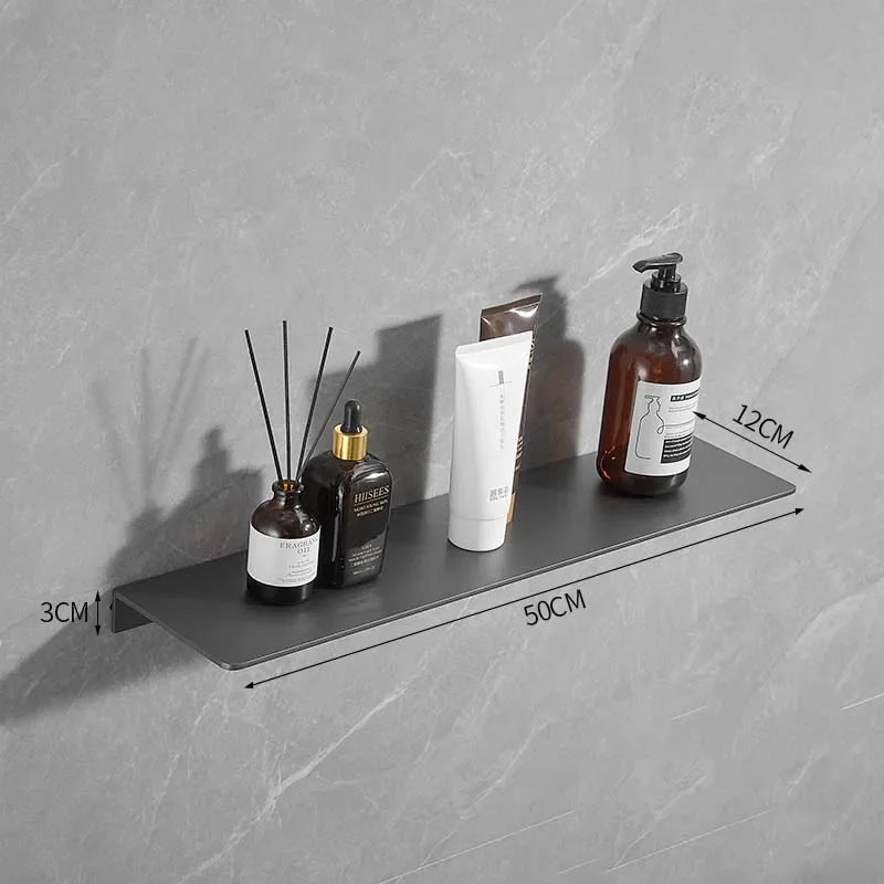 Gunmetal Grey Bathroom Toilet Shelf Wall-Mounted Perforated