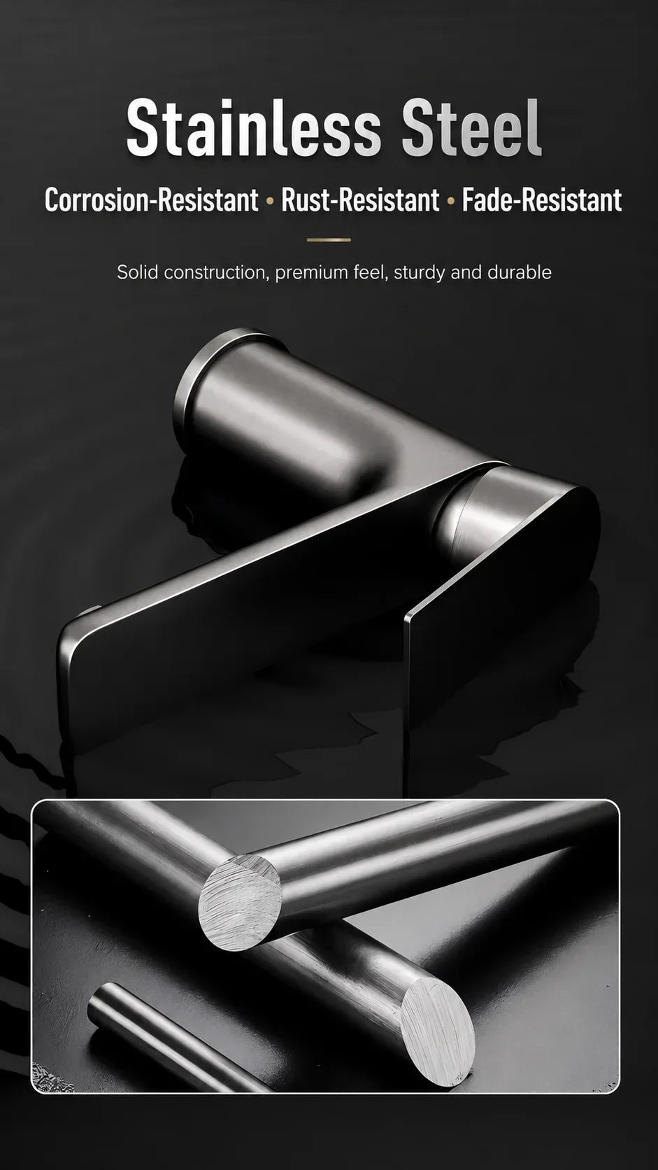 Bathroom Sink Faucet Stainless Steel Cold Mixer Tap