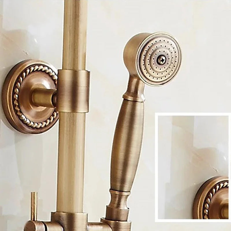 Brass Bathroom Faucet Shower Type Head Antique Brass