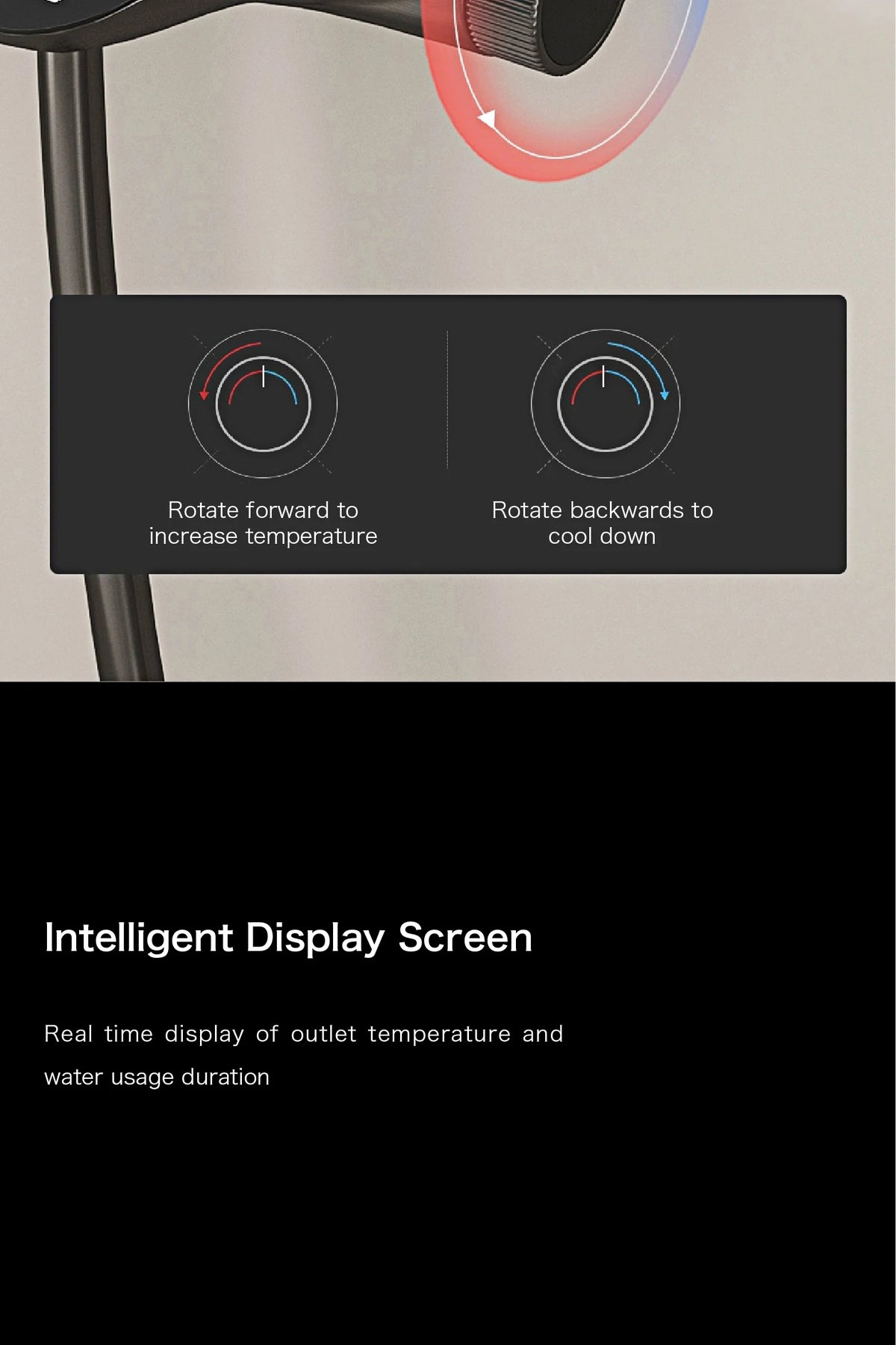Luxury Brass Gun Gray Shower System Intelligent Led