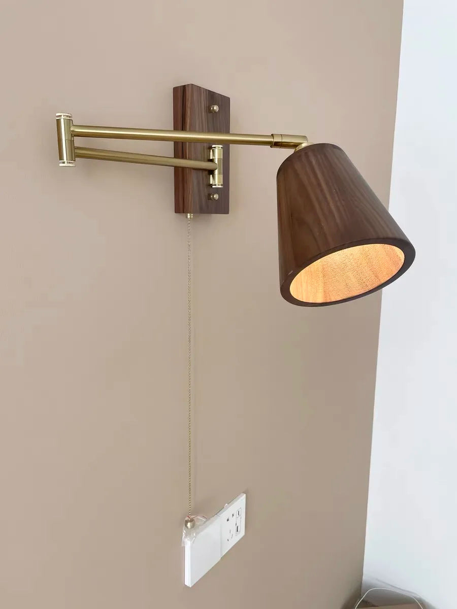 Iwhd Walnut Ash Wood Led Wall Lamp Sconce