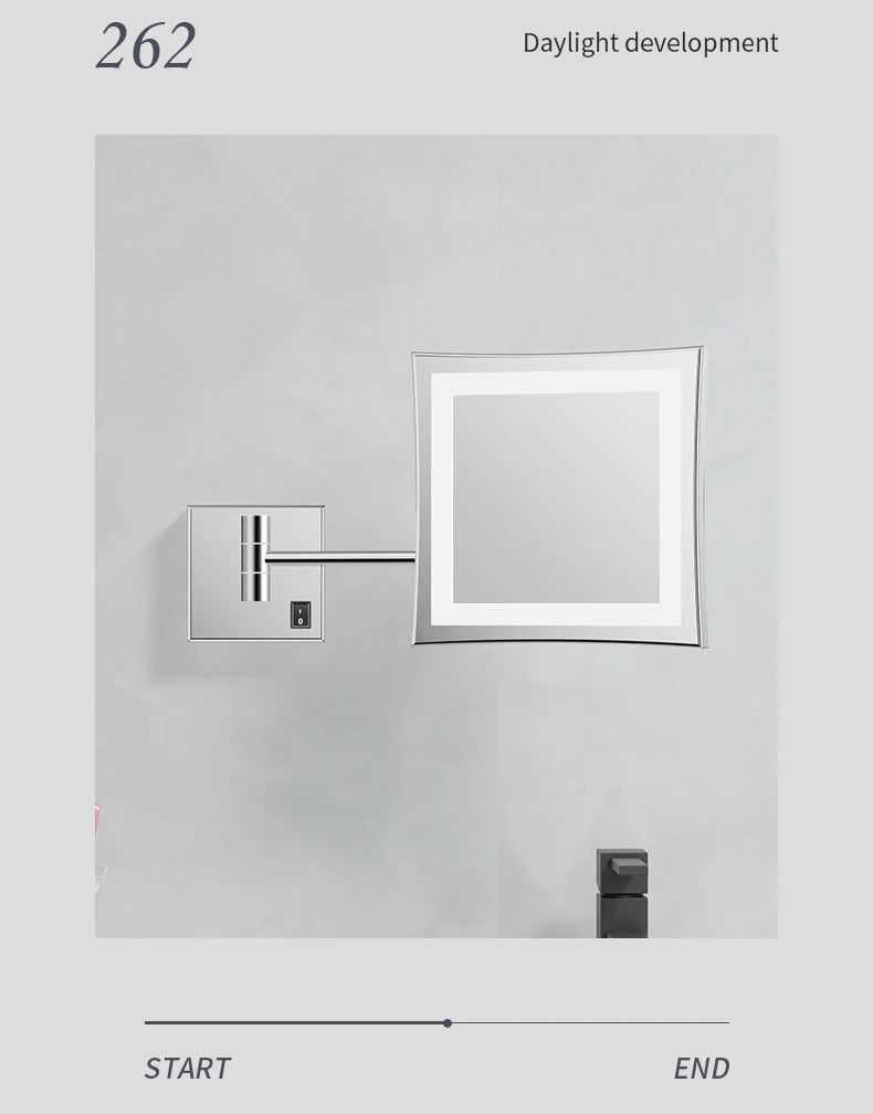 Square Touch Bathroom Mirror Wall Mounted Lighted Bathroom