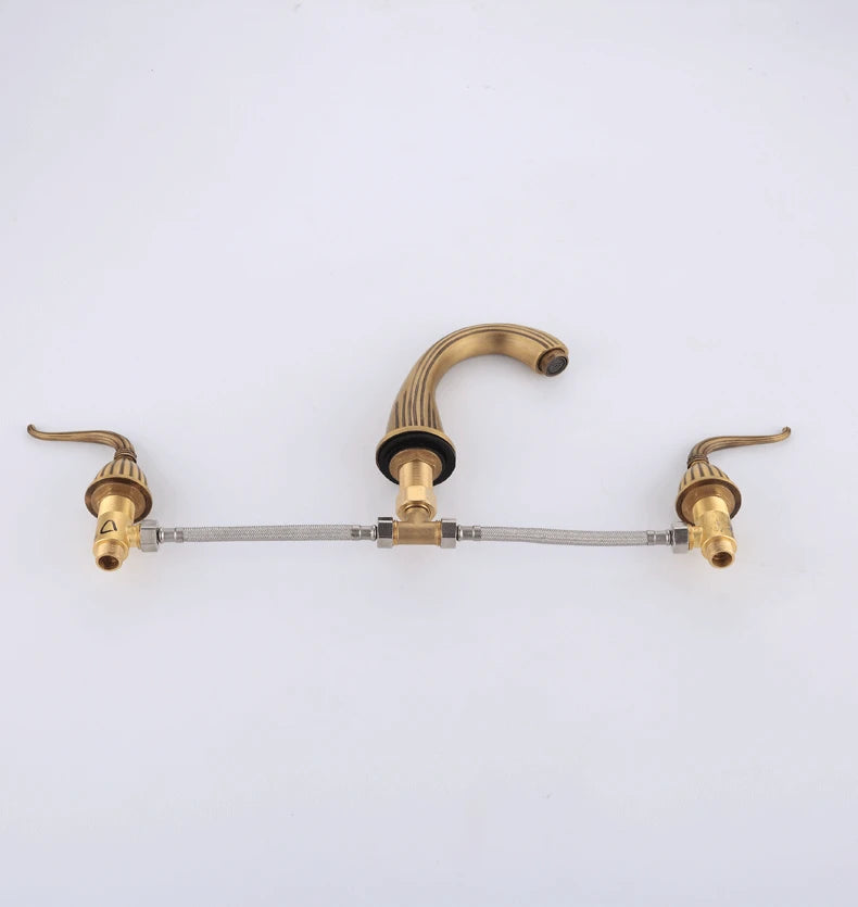 Antique Brass Basin Faucets Classic Bathroom Sink Faucet