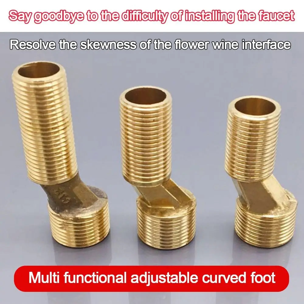 1pc Copper Angled Curved Foot Lengthened Angle Adjustment