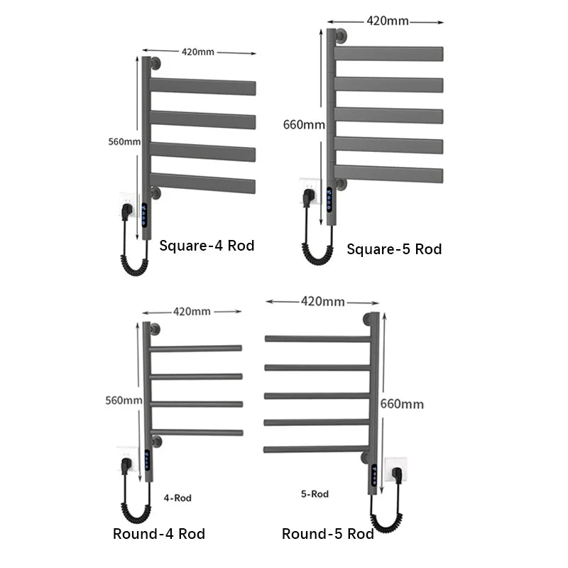 Bathroom Fast Dry Electric Towel Rack Smart Temperature