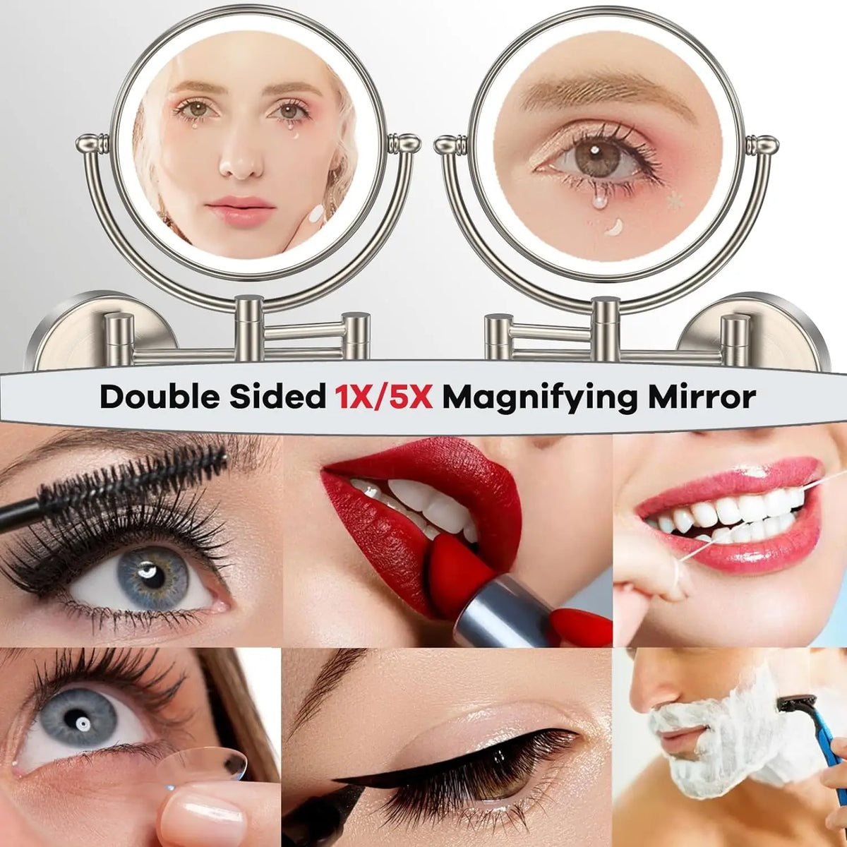 10x Magnifying Led Makeup Mirror Touch On Dual